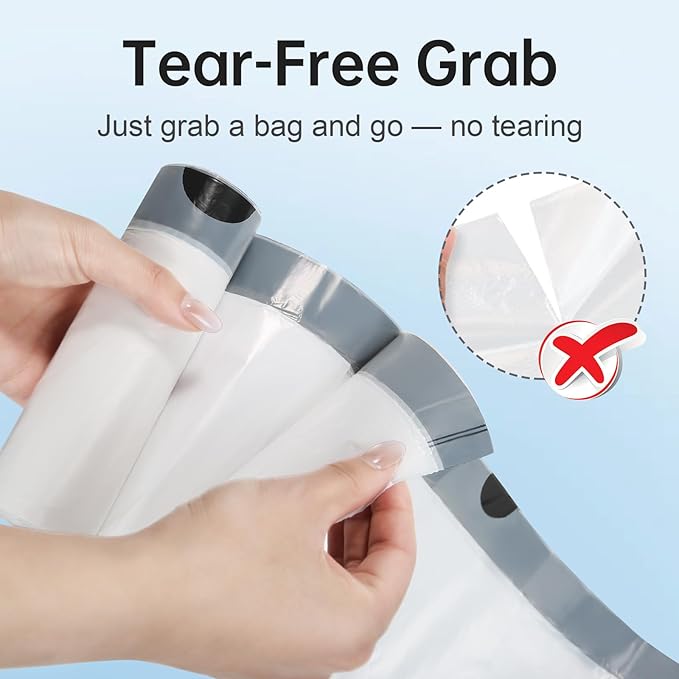 ELPHECO 2.6 Gallon Trash Bags 60 Counts - For 2.5-4 Gallon Trash Cans, Strong Drawstring Garbage Bags, Clear Leakage-Free Trash Bag, Tear free Garbage Bags, 60 Count / 3 Rolls