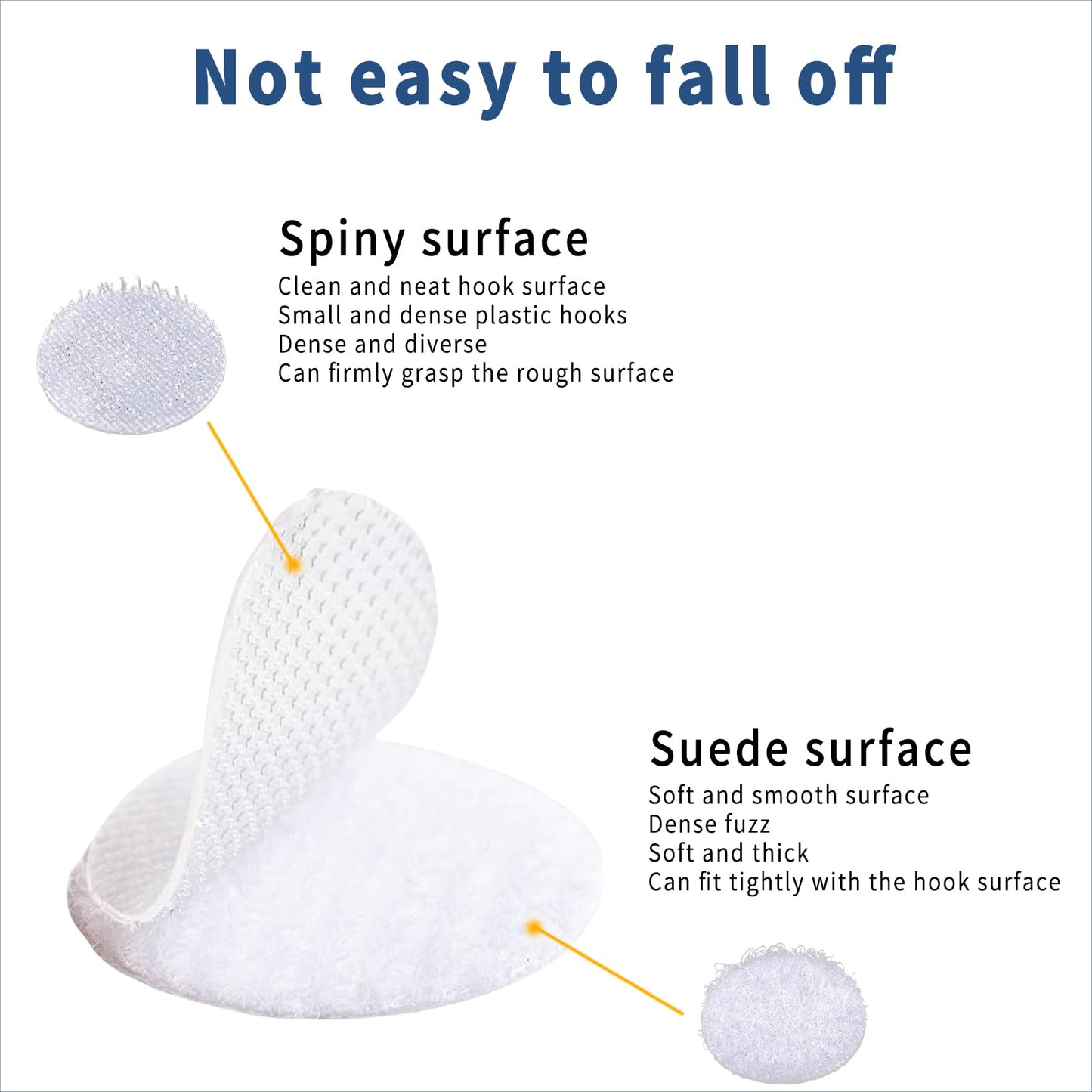VBHHY Self Adhesive Dots, 200 Pcs(100 Pair Sets) 1 Inch Diameter Strong Self Adhesive Dots Nylon Sticky Back Specie Hook Loop Strips, Small Circle Dots Stickers Tapes, White