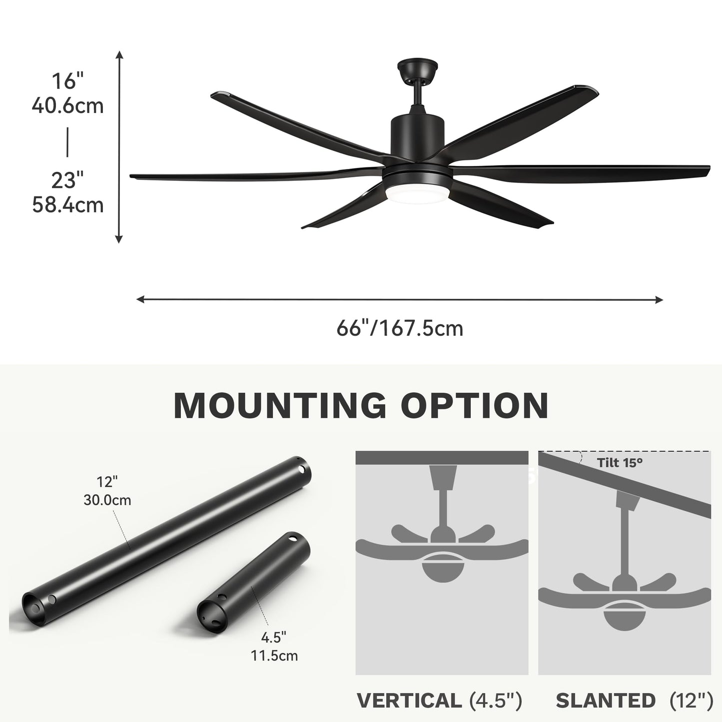 Dwvo 66 Inch Ceiling Fan With Lights, Smart Ceiling Fan With App/Remote Control, 3Cct Lighting, 6-Speed, Reversible Quiet Dc Mot