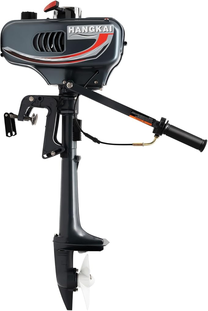 3.5HP Outboard Motor, 2-Stroke 49cc Outboard Engine Gasoline Motorboat Engine Outboard, Outboard Trolling Motor For Fishin...