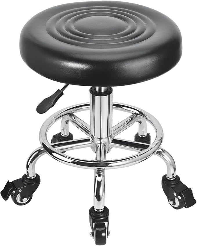 JOSTZHXIN Low Height Rolling Stool Height Adjustable Low Roller Seat, Swivel Small Chair Mechanic Stool, Short Stools for Home Office Garage Shop (Style 1)