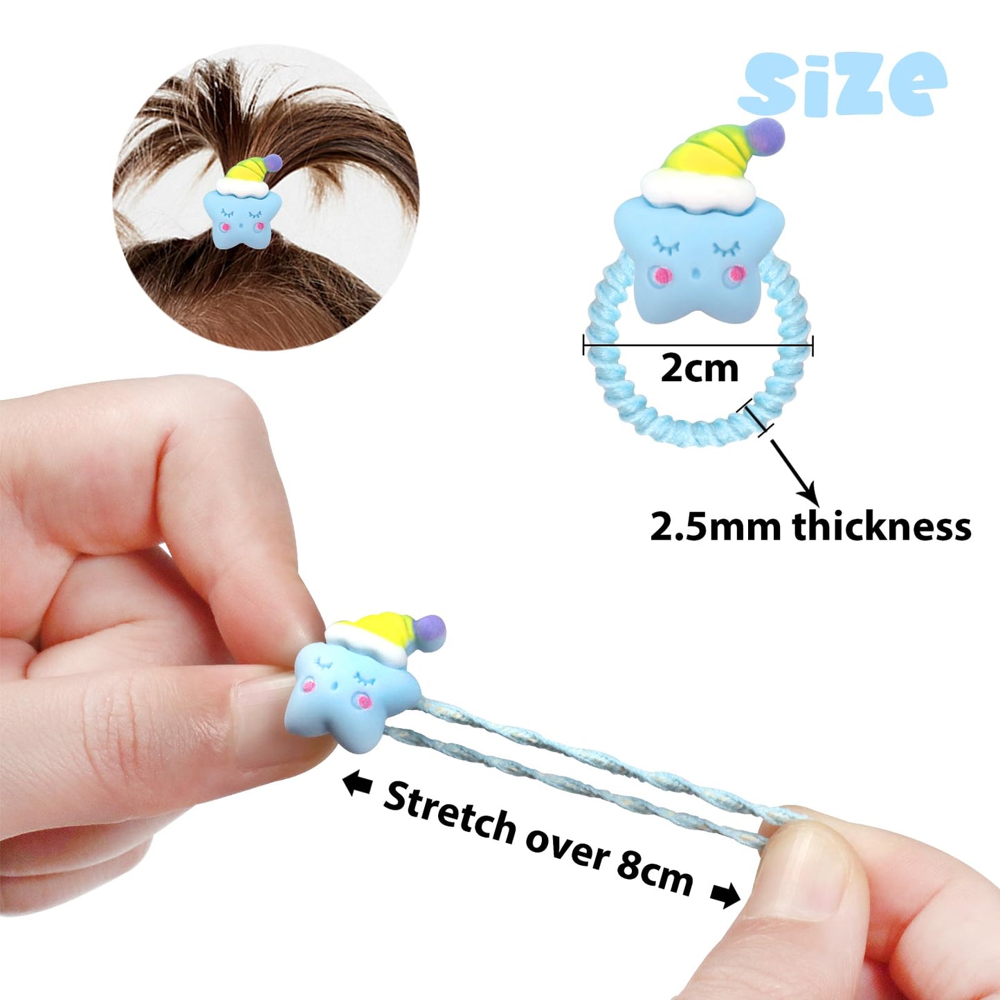 WillingTee 80Pcs Baby Hair Ties for Girls,Cute Small Hair Ties for Thin Hair,40 Pairs Ponytail Holders Elastic Hair Rubber Bands Hair Accessories for baby girls infant toddler kids