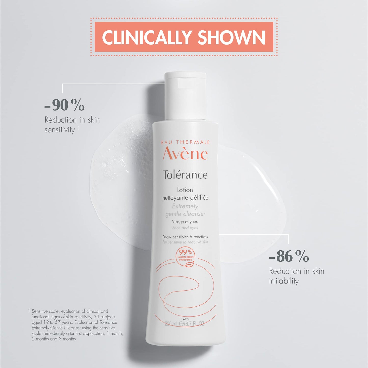 Avène Tolerance Extremely Gentle Cleanser Lotion for All Types of Hypersensitive Skin, Waterless Cleanser, 6.7 Fl Oz