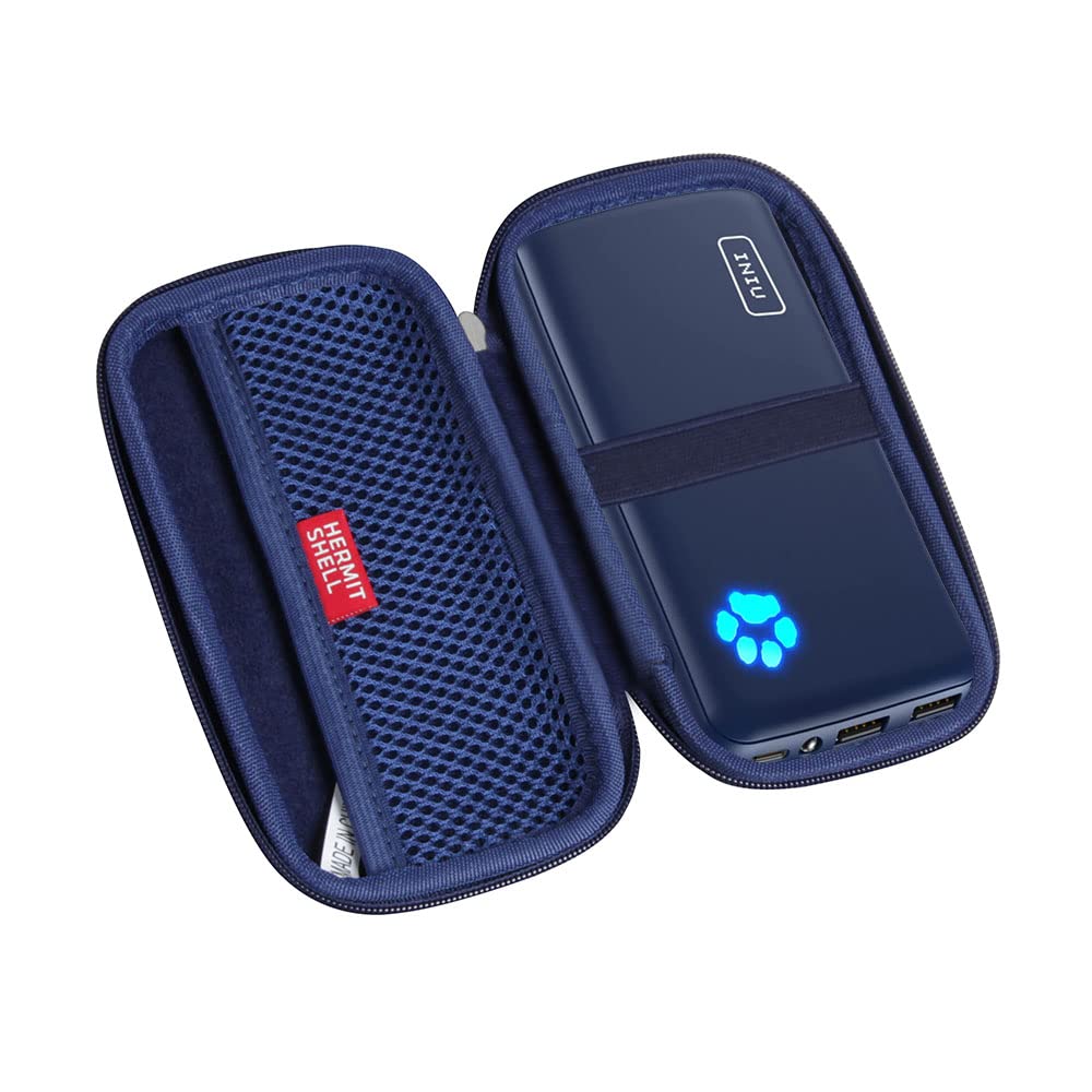 Hermitshell Hard Travel Case For Iniu Portable Charger 10000Mah Power Bank [2022 Version] (Blue)