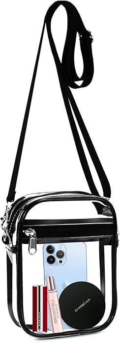 Armiwiin Clear Bag Stadium Approved, Clear Crossbody Purse Bag with Front Pocket for Concerts Sports Events Festivals