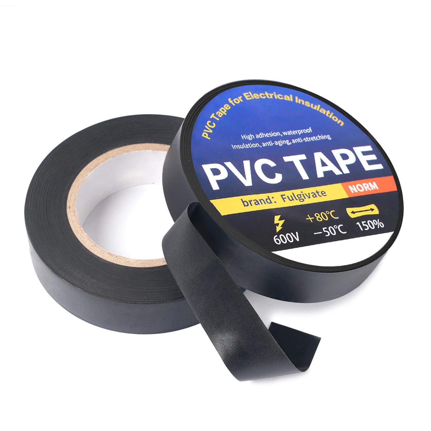 Fulgivate 4 Pack Black Electrical Tape，0.70 in x 72ft，Waterproof High Temperature Electric Tape Weatherproof Home Outdoor Multipurpose Insulating Wire Wrapping