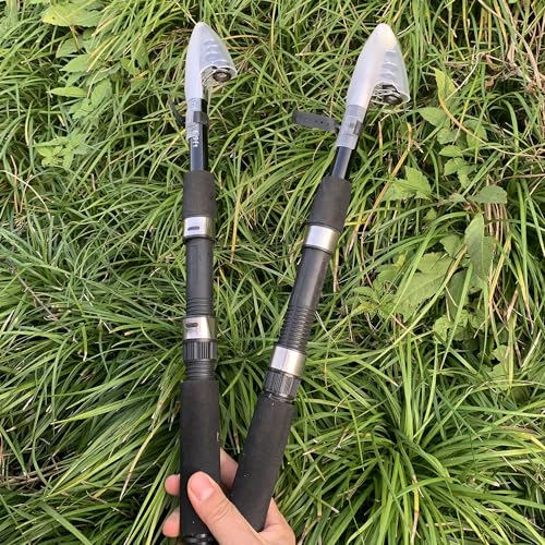 Tripquips Fishing Pole Combo, 6.9ft 2Pcs Telescopic Rods Set, Collapsible Fishing Rods, 2PCS Spinning Reel Set with Carrie...