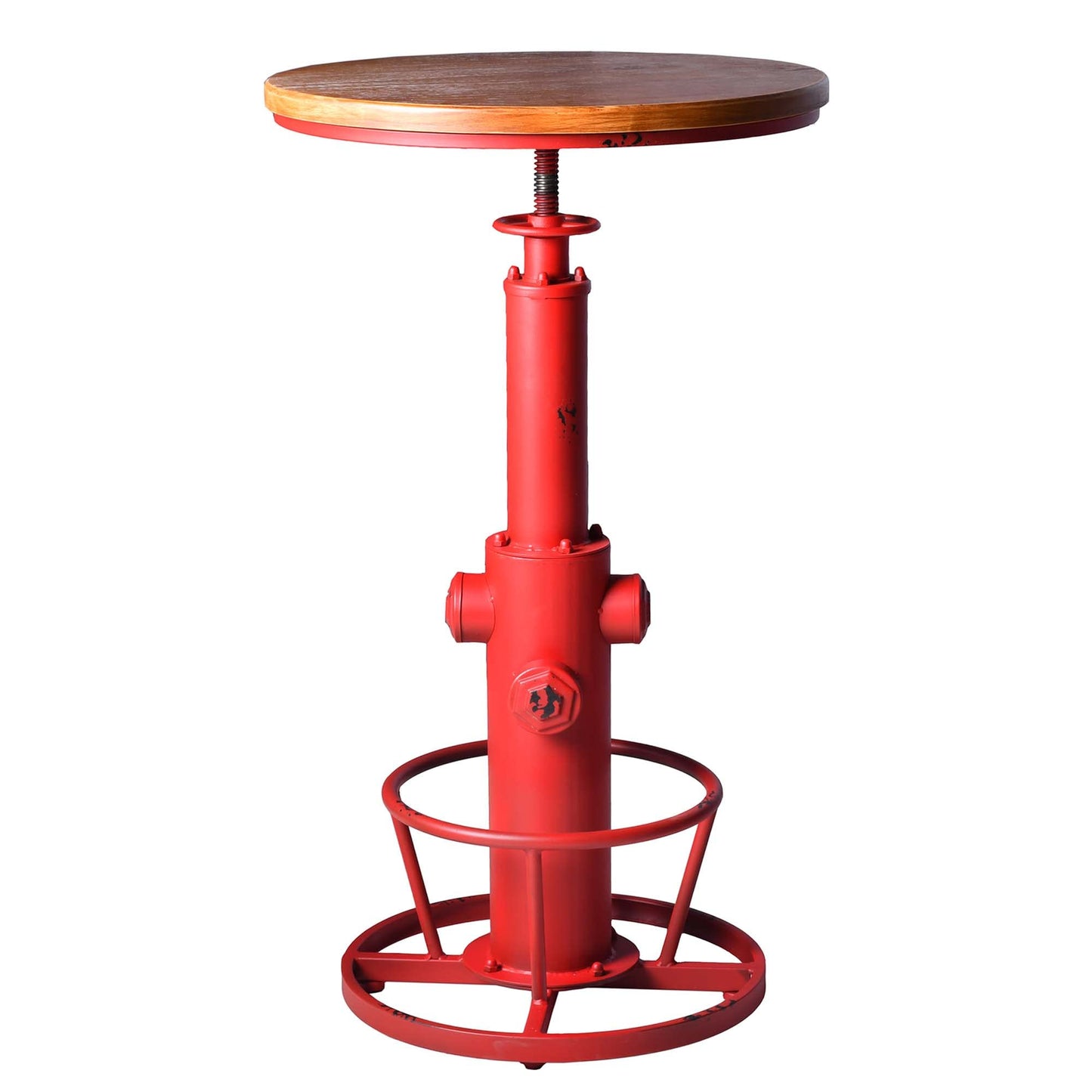 Topower Industrial Bar Table 38.58-48.43" Adjustable Pub Table Kitchen Dining Coffee Bistro Table Antique Red