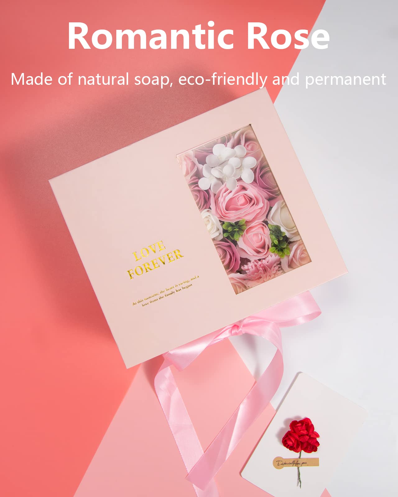 SDALU Money Pull Box for Cash Gift - Luxury Money Pull Out Flower Gift Box with Lid Flower and Ribbon, Unique Birthday Gift Box for Wife, Girlfriend, Mother, Friend
