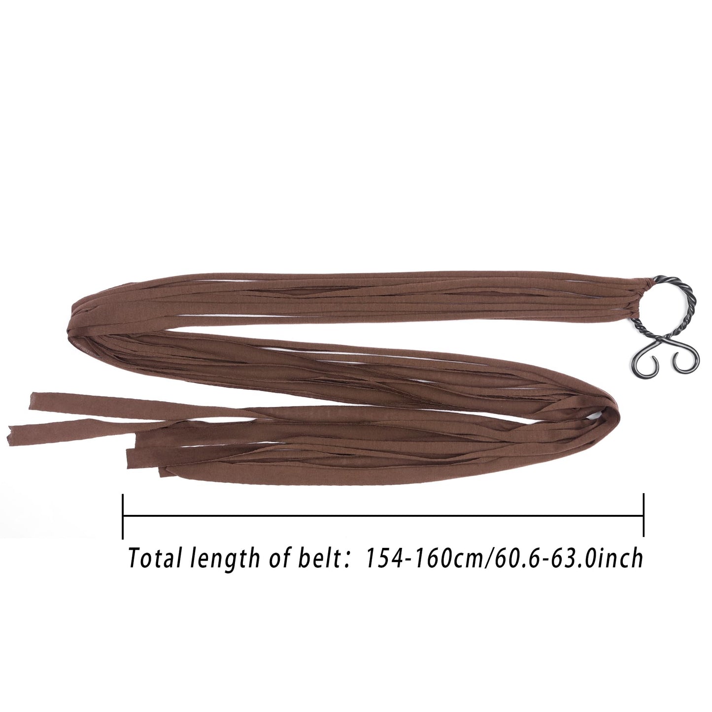 L'VOW Viking Troll Cross Rope Belt Medieval Norse Witch Belt Renaissance LARP Shaman Pagan Accessory(Brown)