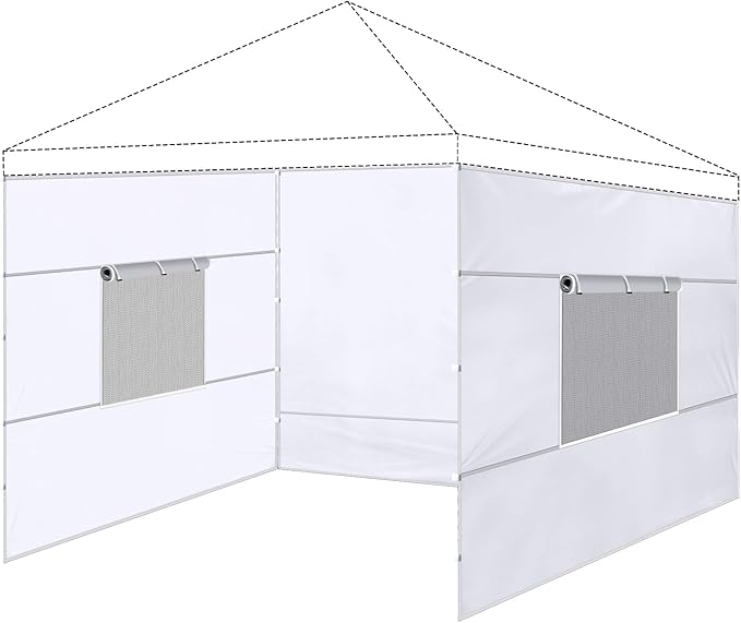 3 Pcs 10x10 Canopy Sidewalls with Roll-up Windows for 10x10 Pop Up Canopy Straight Leg Outdoor Instant Canopy Walls Waterp...