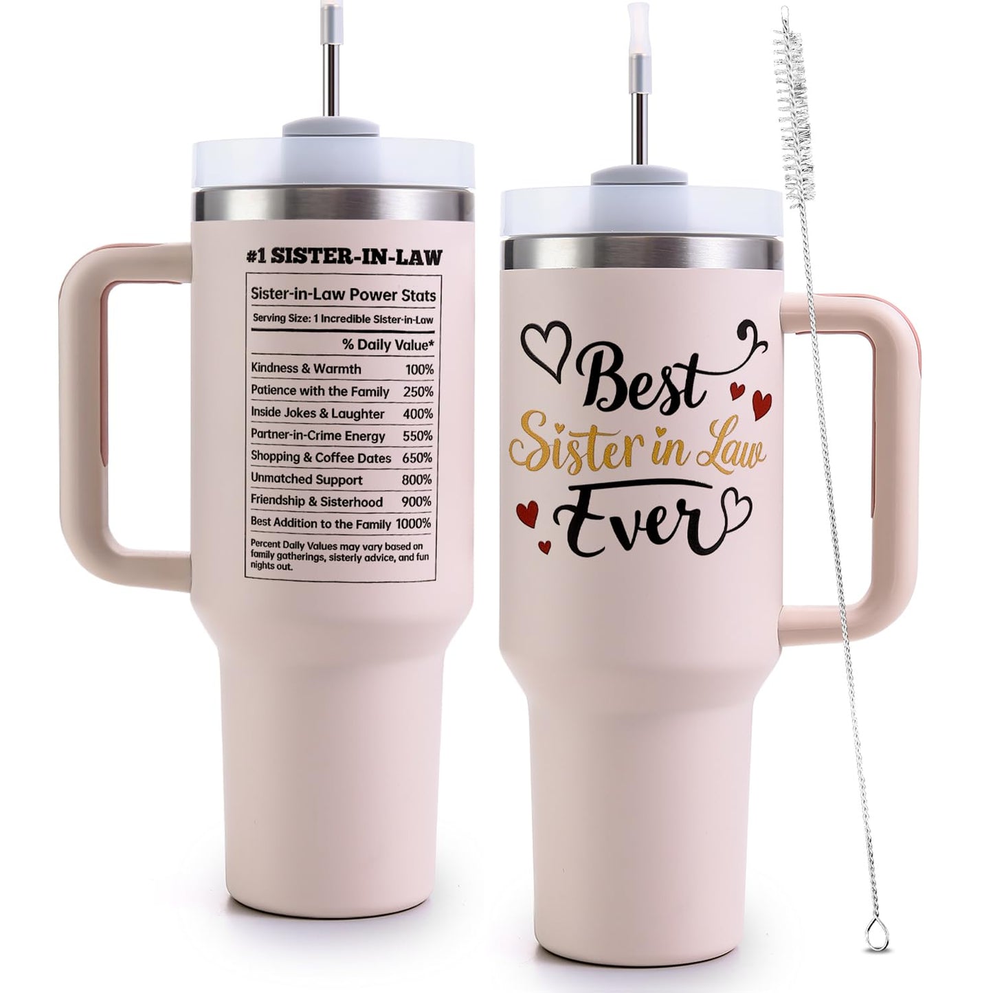 VoziSpace Best Sister-in-Law Tumbler Birthday Gifts for Women, Mother’s Day Stainless Steel Insulated Travel Cup with Lid, Funny Gift for Sister-in-Law