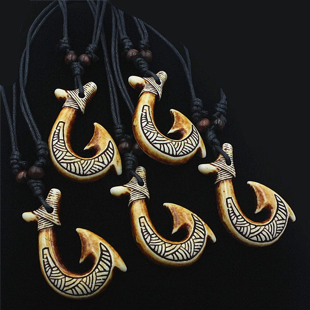 Scddboy Hawaiian Maori Fish Hook Pendant -Maui Beach Sufer Tribal Necklace