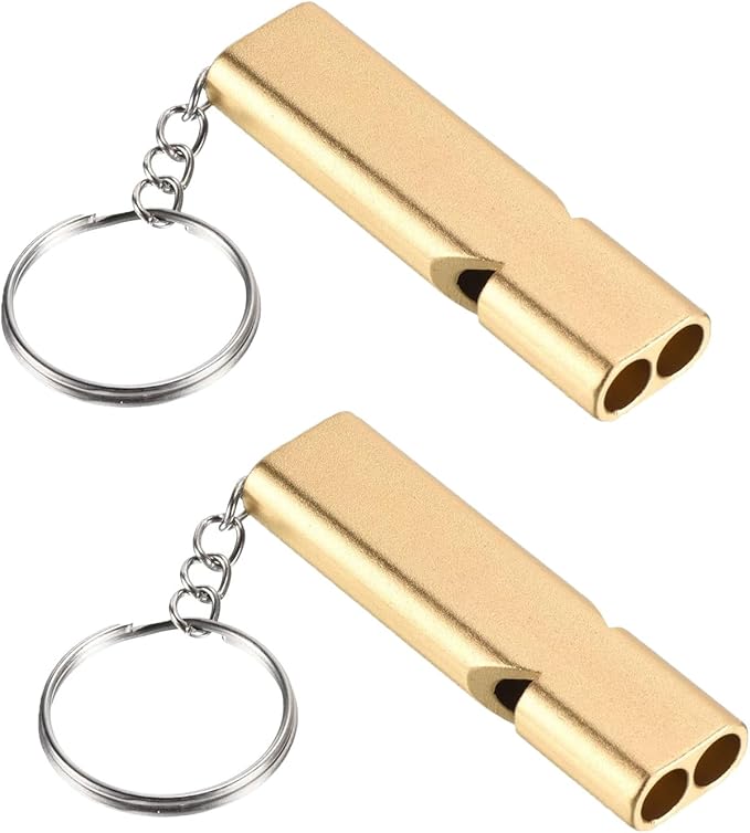 Premium Extra Loud Whistles for Camping Hiking Hunting Outdoors Sports and Emergency Situations, Sturdy but Light Aluminiu...
