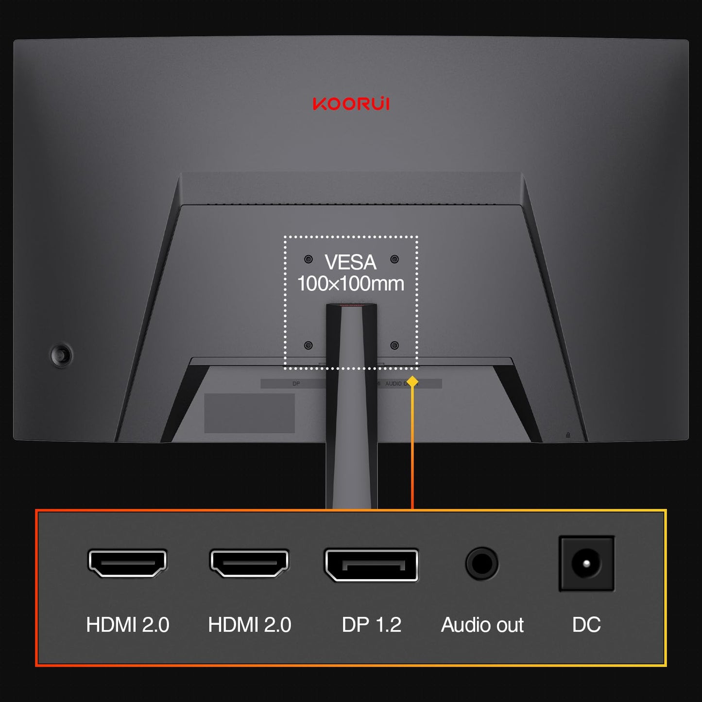 KOORUI 24 Inch Curved Gaming Monitor 180Hz 1ms,FHD 1080p 1500R Curved Display with Adaptive Sync,99% sRGB,HDR10,Eye Care,VESA Compatible,HDMI2.0X2 &DP1.2,Tilt Adjustable,Black