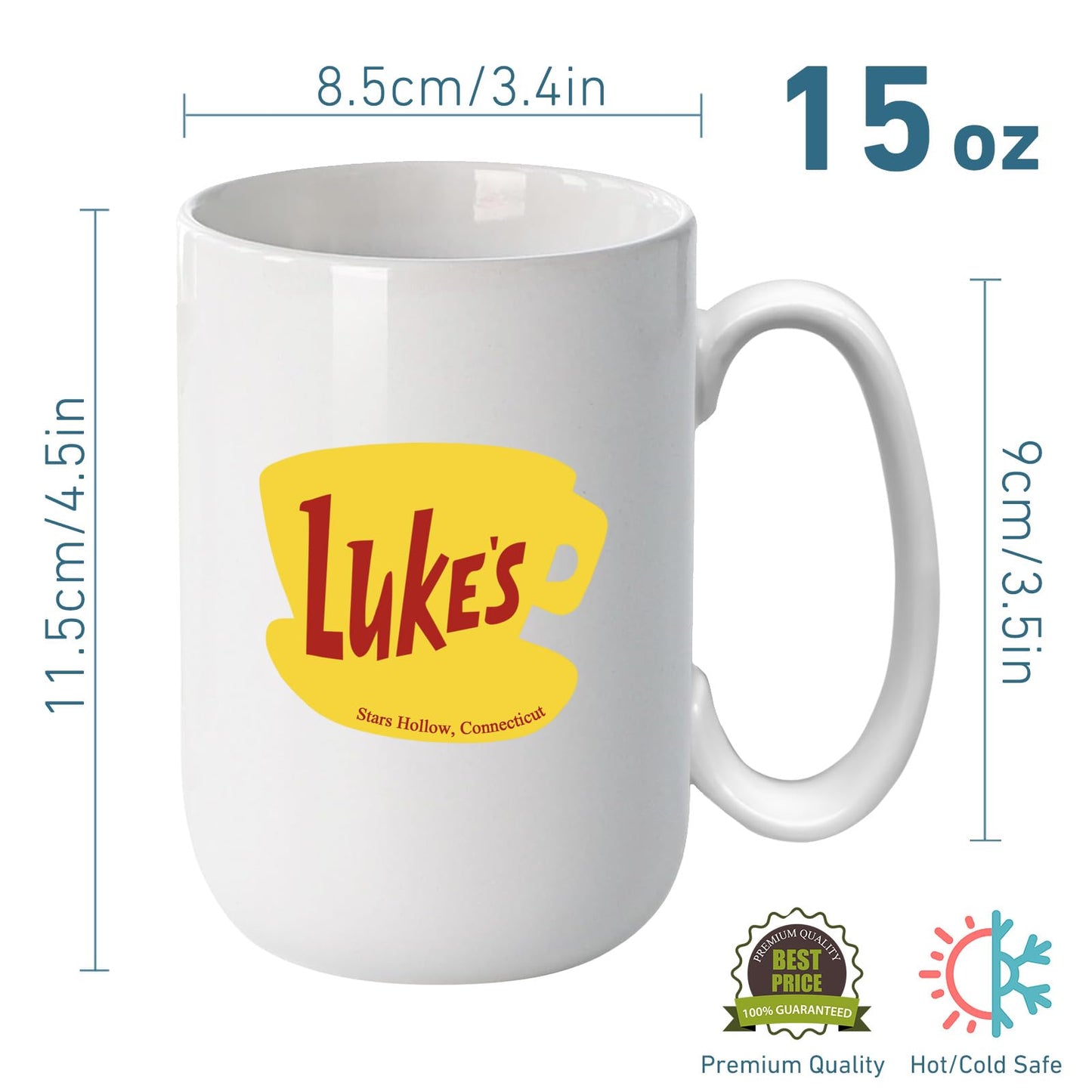 Luke's Diner 15oz Coffee Mug - Novelty Ceramic Cup, Fun Gift for Fans, Tea & Coffee Drinkers