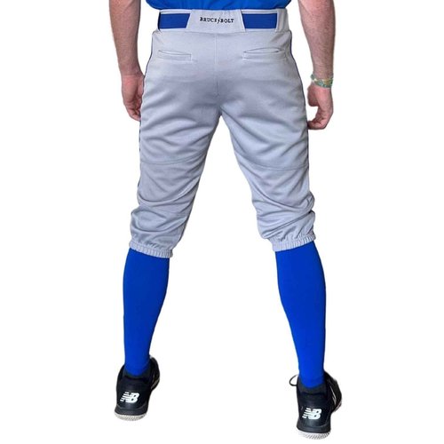 BRUCE BOLT Youth Premium Pro Boys' Grey w/Royal Baseball Knicker Pant - Youth XLarge - 26" to 30"