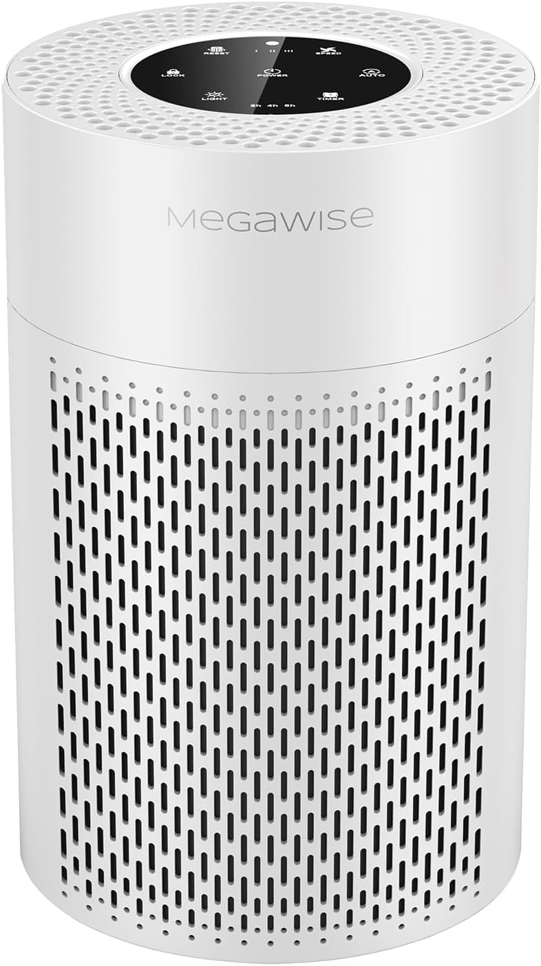 Megawise 2025 Updated Version Smart Air Purifier For Home Large Room Up To 1076Ft, H13 True Hepa Filter With Smart Air Quality S