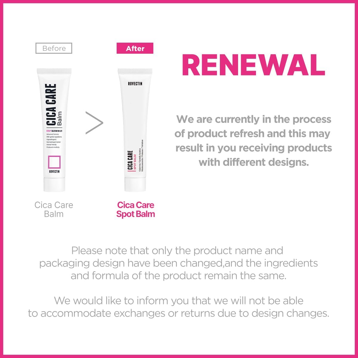 ROVECTIN Cica Care Face Balm - Immediate Redness Relief Face Moisturizer for Acne Prone, Sensitive Skin | Spots, Scar Reducing w