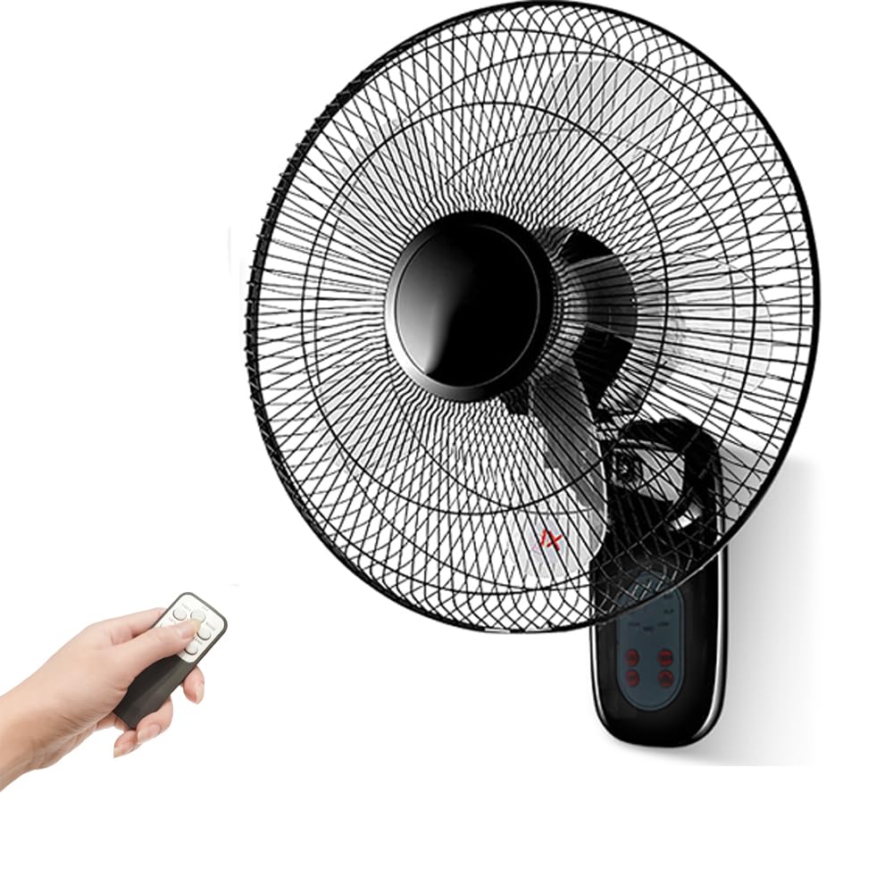Aottop 16 Inch Wall Mount Fan With Remote Control - 3-Speed And 3 Modes, Timer Function, Adjustable Head, Oscillating Fan For Ho