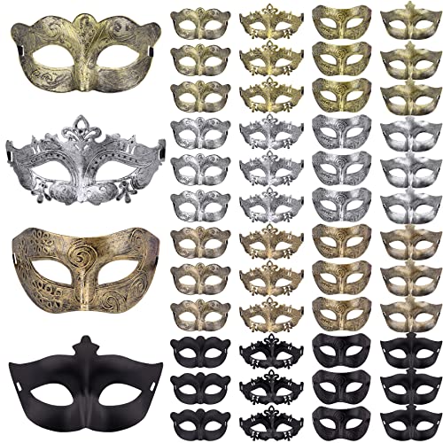 FEQO 48 Pieces Masquerade Masks Vintage Antique Masks Venetian Masks