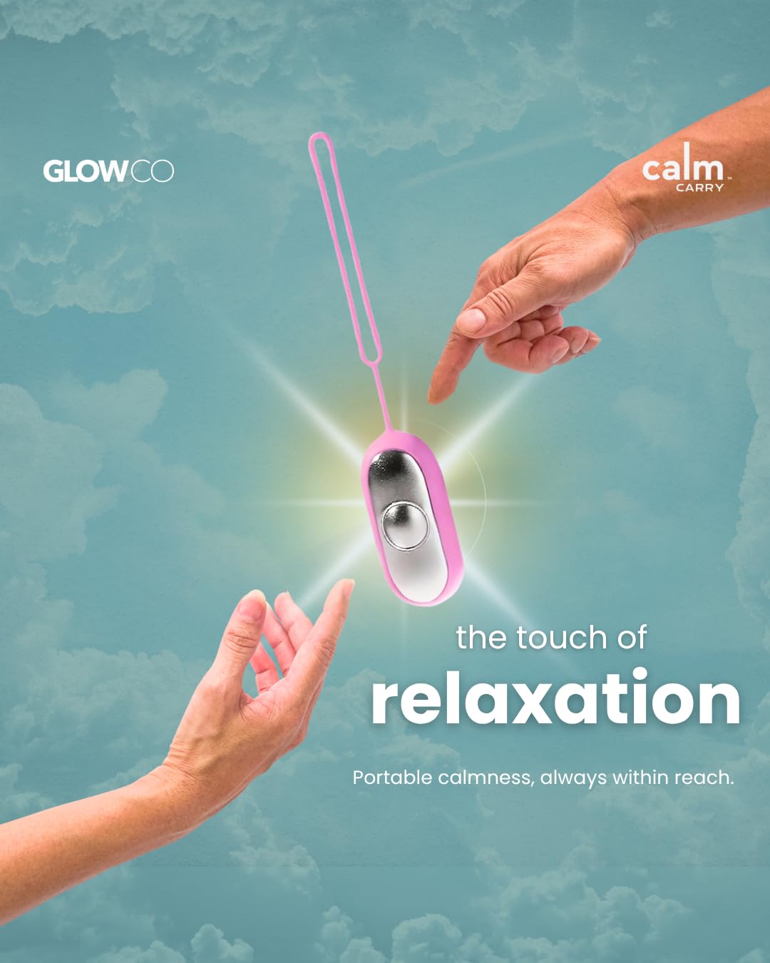 Glowco CalmCarry Sleep Aid Device – Handheld Microcurrent Relaxation Tool, Supports Calm, Focus & Gentle Relief, USB Rechargeable, Portable Wellness Device for Adults & Kids | Purple Calm Carry