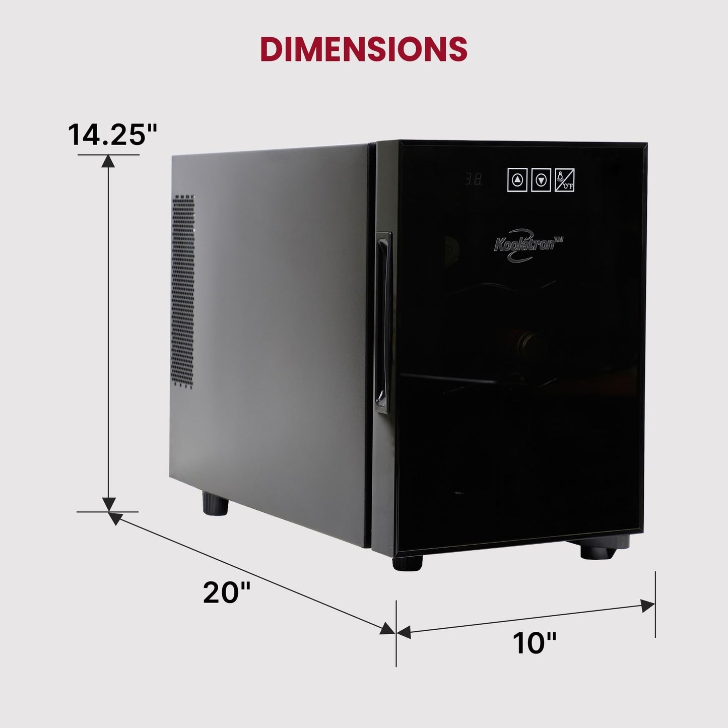 Koolatron Wine Fridge - Wine Cooler, 6 Bottle Wine Cabinet for Champagne, Red & White Wine, Freestanding Cellar For Bar, Home, Small Kitchen, Double Paned Glass Door
