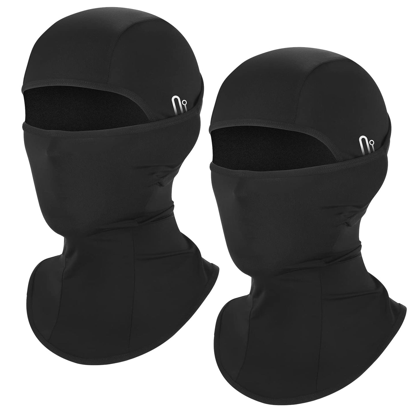 Summer Balaclava Men Women Cooling Ice Silk Face Mask Sun UV Protection Balaclava Hood for Cycling Motorcycling Black (Black+Black)