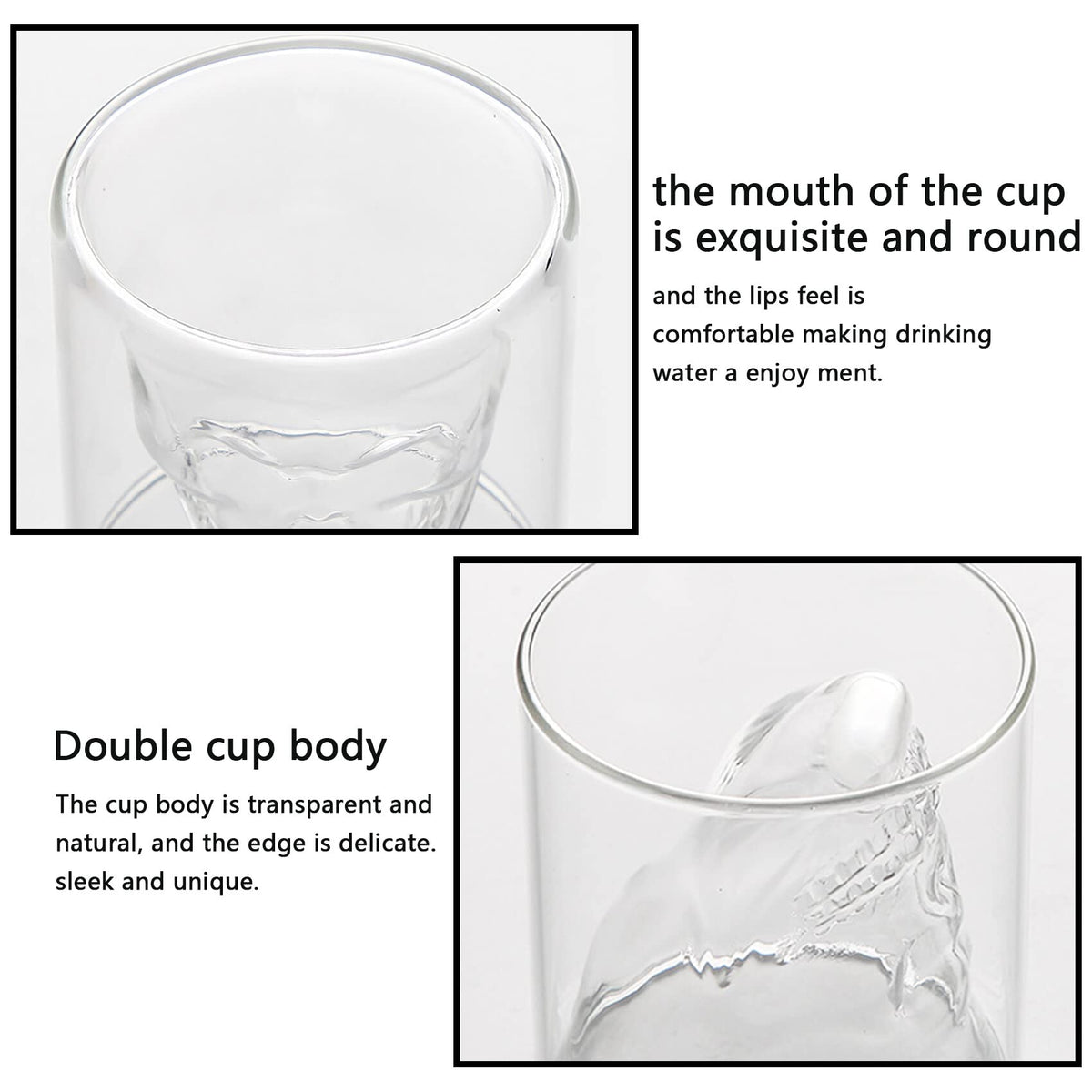 DSYJ skull cup, skull shot glass, Party Drinking Whiskey Brandy Liquor Decor 75 ML/2.64oz Set of 4