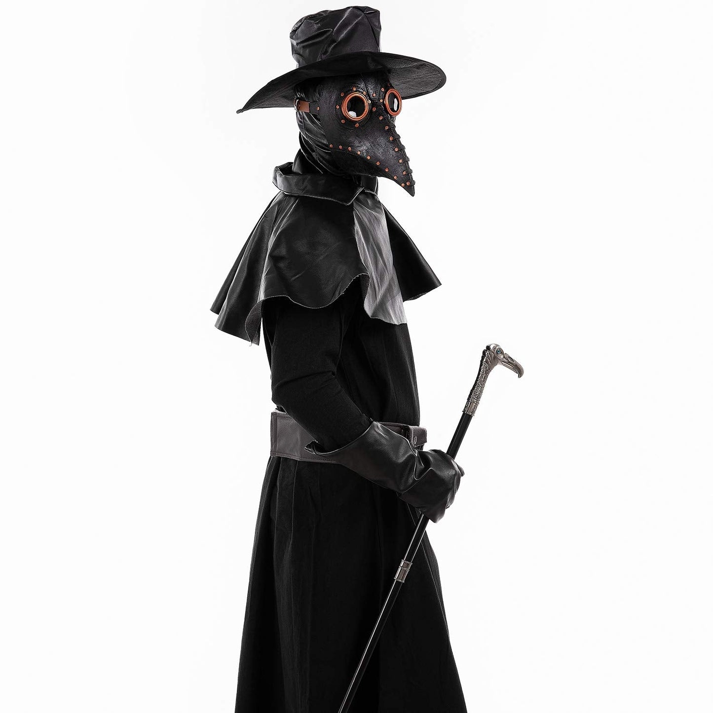 Stegosaurus Plague Doctor Bird Mask Long Nose Beak Cosplay Steampunk Halloween Costume Props Latex Material
