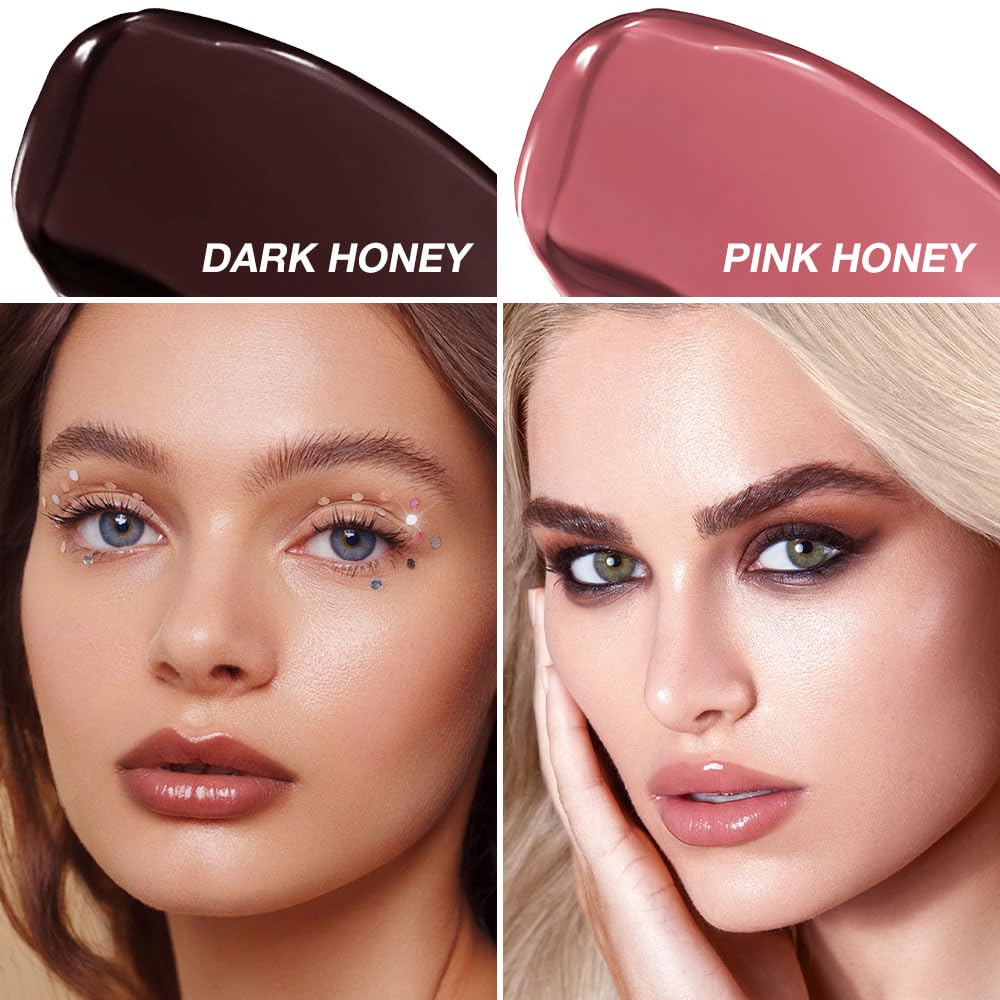 HHLTOH 2PCS Honey Tinted Lips Balm Lipstick - Sheer Hydrating Lipstick for All Skin Tones - Moisturizing Lip Balm, Nourishing Li