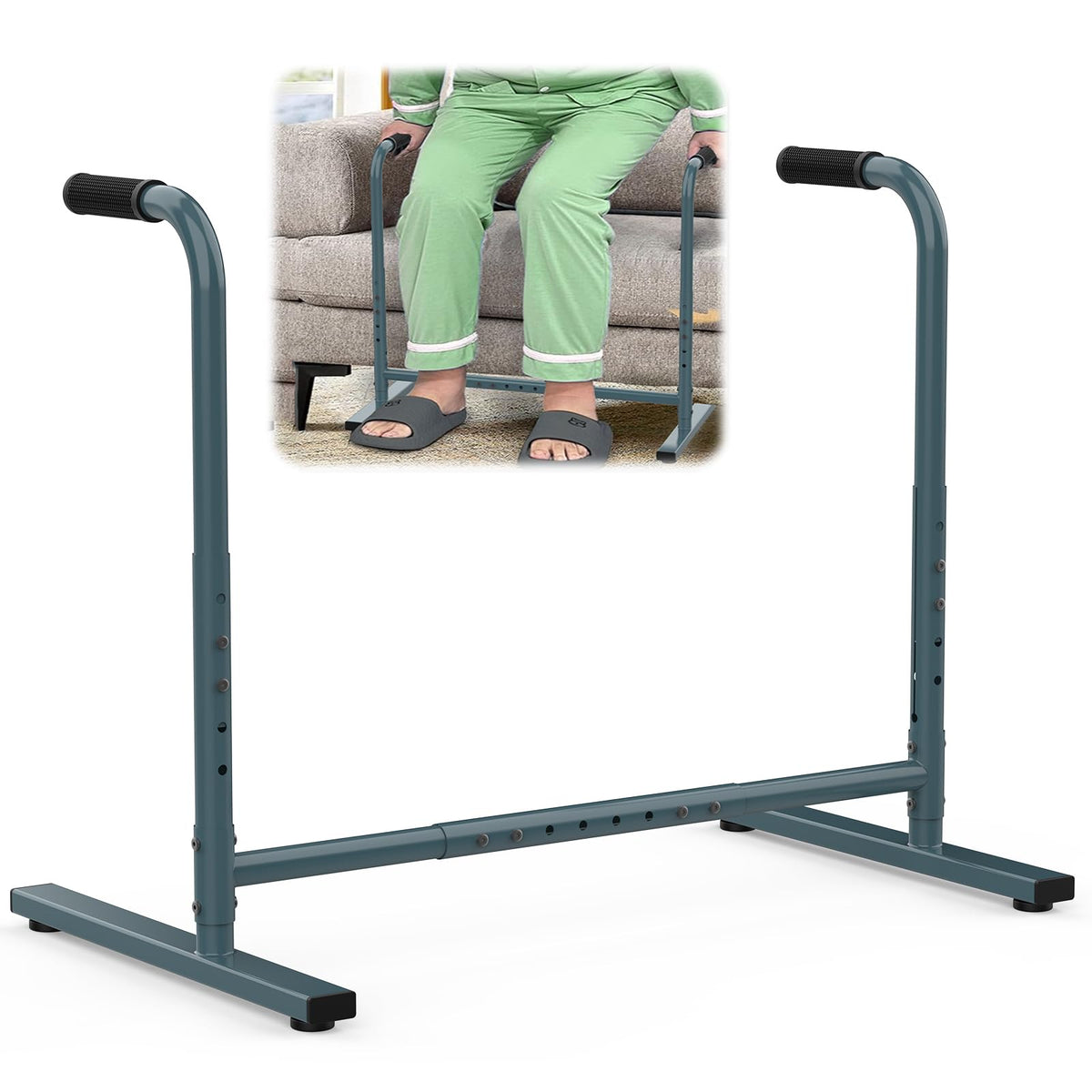 THOOUM Couch Chair Sofa Stand Assist for Seniors, Height & Width Adjustable Couch Lift Assist for Elderly Mobility Sit to Stand(300LBs Loading, Dark Gray)