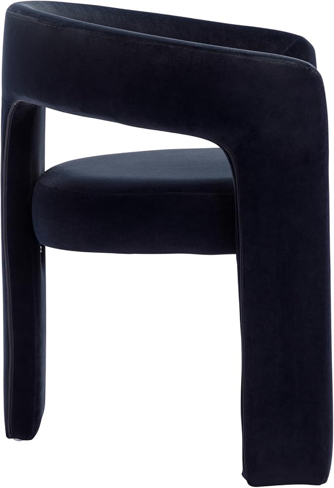 DAYALANE Modern Barrel Dining Chairs Set of 2, Upholstered Kitchen Chairs with Arms Comfy Velvet Side Chair for Living Room/Dining Room/Reception, Black Velvet