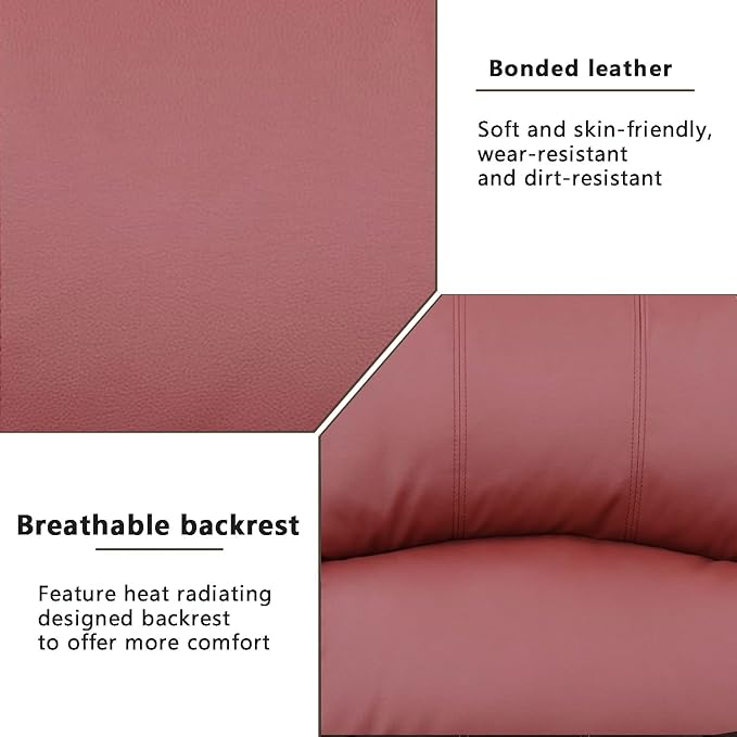 A Ainehome Living Room Furniture Set Leather Recliner Sofa Set Loveseat Chair Furniture Sofa Set for Living Room/Small Space/Rv/House/Office/Theater Seating (A-Red Leather, Sofa(3seater))