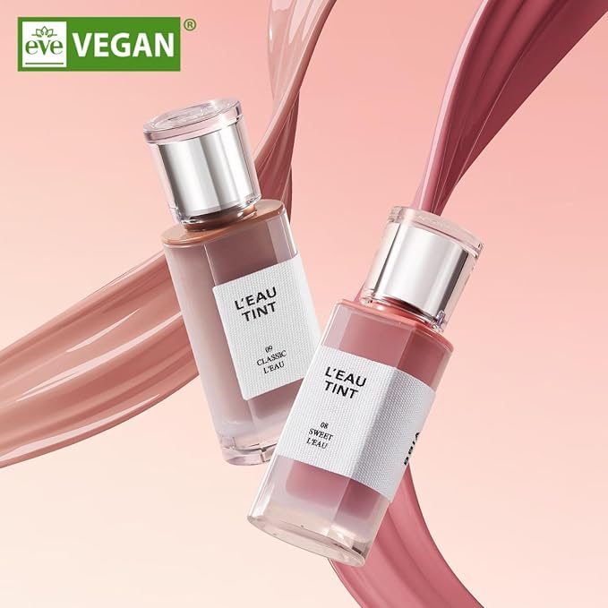 BBIA L’EAU Tint – Glossy & Glow Lip Stain, Watery Lip Tint, Non-Sticky, High Shine Finish, Long-lasting, Moisturizing, Lightweight, Natural, Daily Use, Vegan, Korean Lip Makeup (08 SWEET L'EAU)