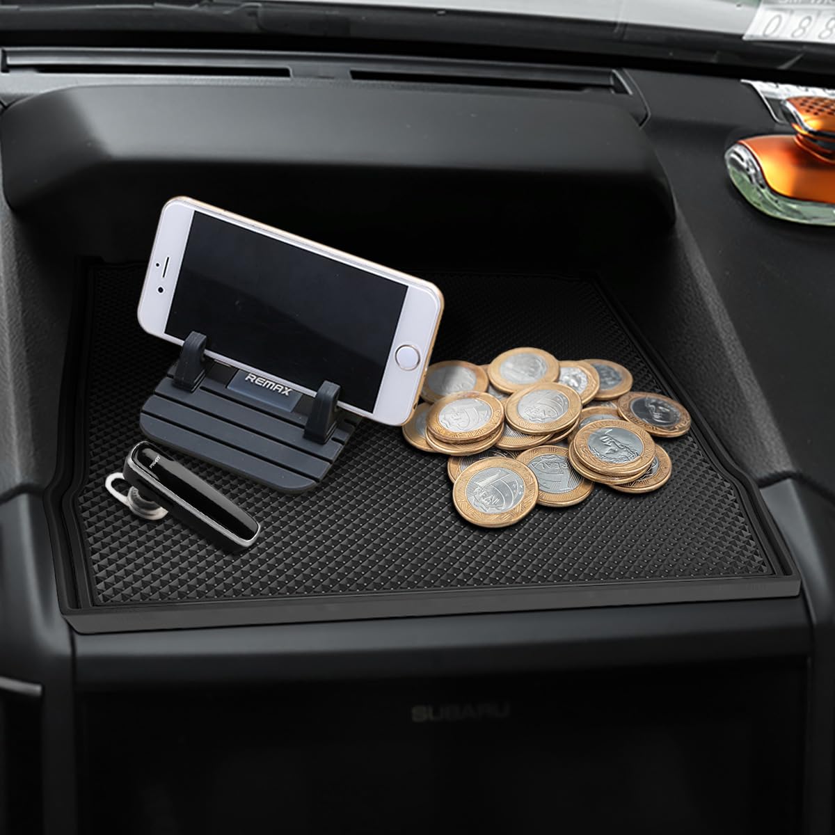 Auovo Dashboard Mats for Subaru Forester Accessories 2019-2024/ Crosstrek 2018-2023 / Impreza 2018-2023 Car Interior Silicone Material Dash Pad Liner (Upgrade,1 pcs All Black Trim Dashboard Mat)