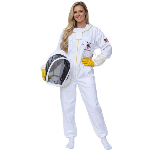 American Bee Cotton Beekeeping Suit, Full Body Beekeepers Protective Gear with Fencing Veil Hood, Elastic Cuffs & Breathable Fabric, With Two Pairs of Gloves (2XL)