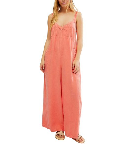 Free People Women's Drifting Dreams One-Piece, Radiant Watermelon MD