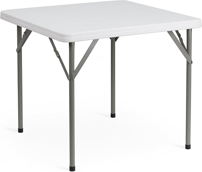 Flash Furniture Elon 2.85' Square All-Occasion Plastic Folding Event Table with Locking Legs, Folding Banquet Table for In...