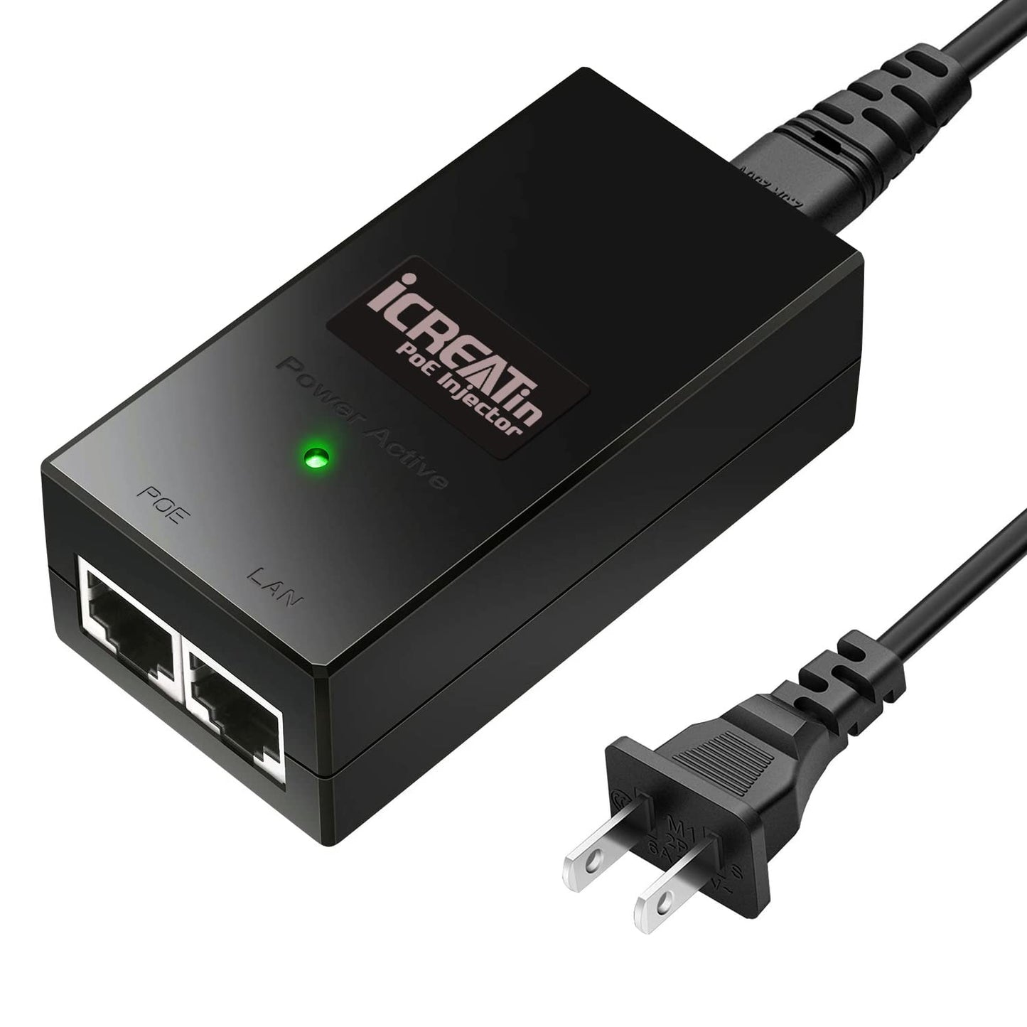 48V Poe Injector Adapter, 30W Poe Power Over Ethernet Supply,10/100Mbps Ieee802.3Af/At, Compatible For Ubiquiti Poe-48-24W, Amcr