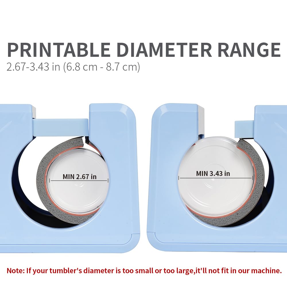PYD Life 120 V Auto Tumbler Heat Press Machine 30 OZ 20 OZ Mug Heat Press Touch Screen Light Blue for 10-30 OZ Sublimation Straight Tumblers Cups Mugs Bottles Printing