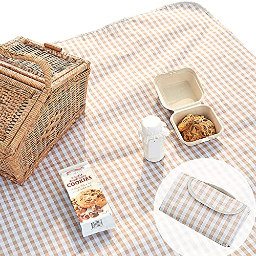 ESLA Cute Gingham Picnic Blanket, Waterproof Foldable, in Large 80x60in and Extra Large 80x80in, Portable Compact Beach Bl...