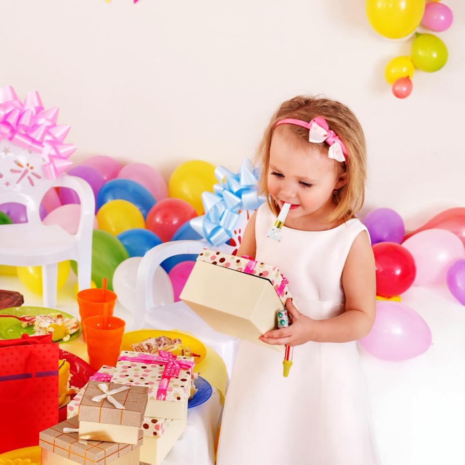 Angoily Party Blowers for Kids, 30pcs Party Blowers Noisemakers, Creative Whistles Gold Hot Stamping Noisemakers Portable ...
