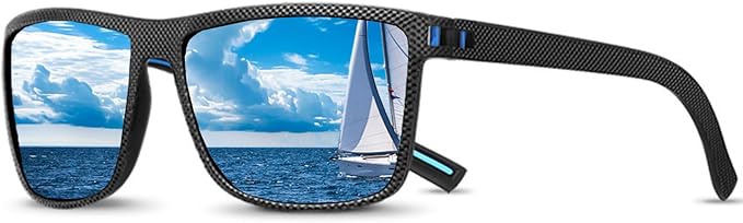 Mens Polarized Sunglasses - UV Protection Sun Glasses for Men, Lightweight Rectangular Sports Sunglasses for Driving, Fishing