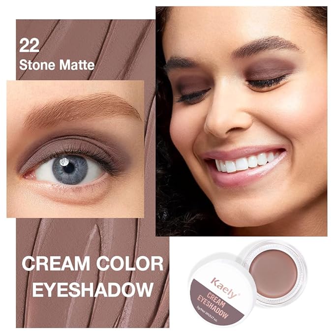 Single Nude Cream Eye Shadow,Stone Matte Natural Monochrome Eyeshadow Palette,Waterproof,Long Lasting Naturing-Looking,Vegan & Cruelty-Free,22