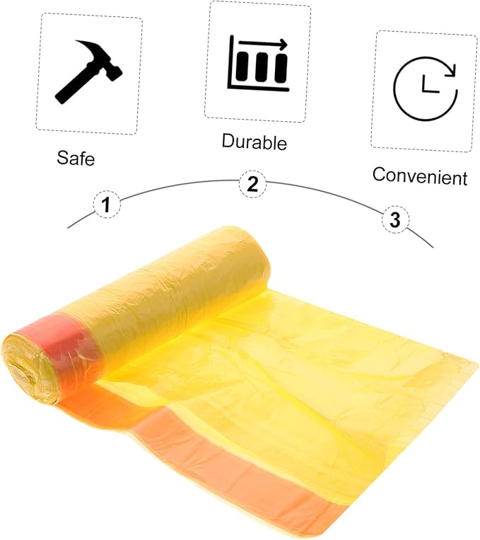 10 Packs Disposable Drawstring Garbage Bags Thick Plastic Rubbish Bags with Large Capacity for Home Bathroom Bedroom Office Use