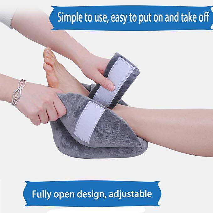 AUSTYLCO 2PCS Heel Protector Cushion-Foot Support Pillow,Anti-Decubitus Heel Pad for Heel Pain Relief,Pressure Sores,Pressure Sores,Bed Sores,Plantar Fasciitis,Adjustable in Size