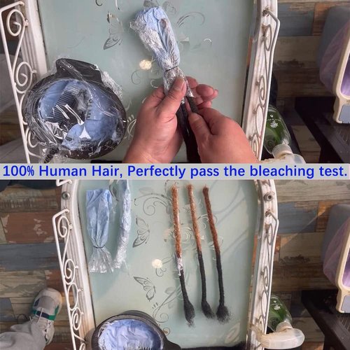 6 inch 60 Strands Loc Extensions Real Human Hair for Women/Men Can Be Dyed Bleached Curled 100% Full Handmade Permanent Dreadlock Extensions 0.6cm Width