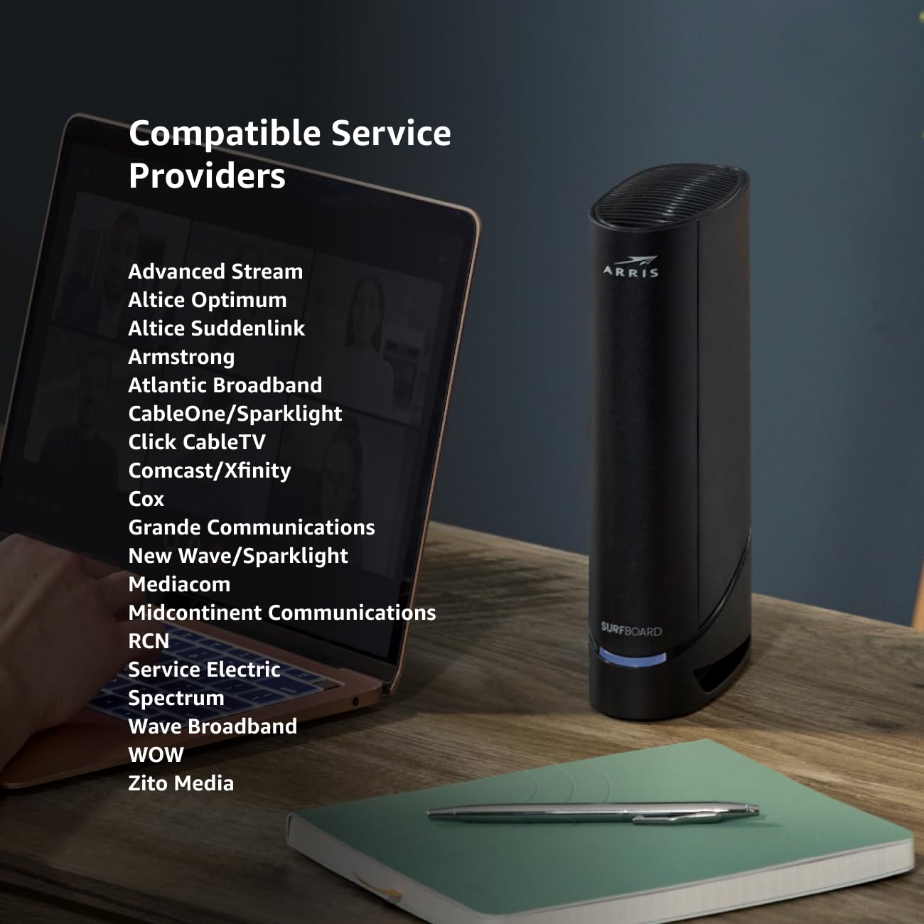 ARRIS (G20) - Cable Modem Router Combo - Fast DOCSIS 3.1 Multi-Gigabit WiFi 6 (AX3000), Approved for Comcast Xfinity, Cox, Spectrum & More, 1.0 Gbps Max Speeds, Next-Generation Upload Optimized