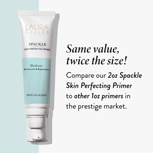 LAURA GELLER NEW YORK Face the Day Kit - Balance-n-Brighten Foundation, Sand + Spackle Skin Perfecting Primer, Hydrate + Airbrush Round Kabuki Brush (Pack of 3)
